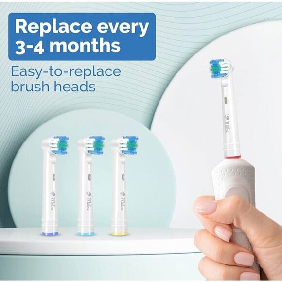 Milos Electric Toothbrush Heads, Pack of 16 Compatible with Oral-B Toothbrushes - Picture 9 of 9
